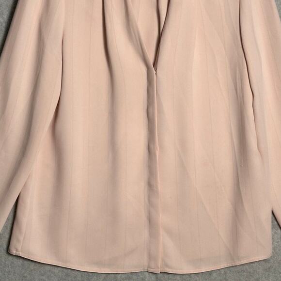 BABATON‎ by Aritzia Sz M Akira Power Blouse Long Sleeve V-neck Light Pink career - Picture 8 of 10